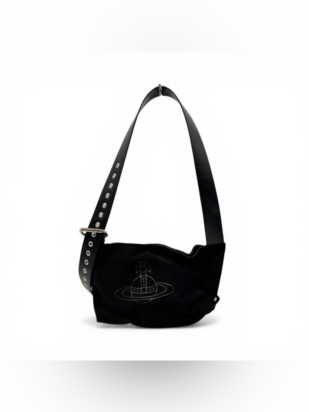 Vivienne Westwood Orb Shoulder Bag Black Surde Leather Strap